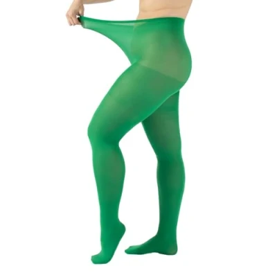 Image de CALZITALY Collants Grandes Tailles Opaques, Collant Extra Large, 60 DEN, L, XL, 2XL, 3XL, 4XL, Made in Italy (4XL, Vert)