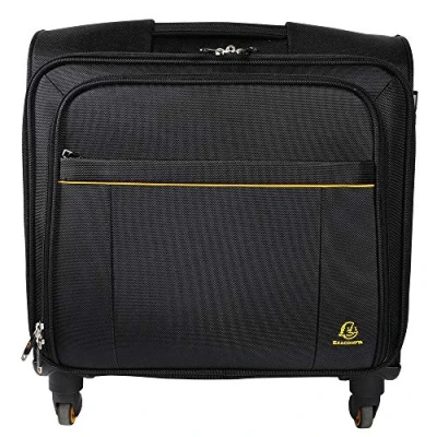 Image de Exacompta Réf. 18834E 1 Pilot Case ordinateur jusque 15,6&#039;&#039; Exactive valise 4 roues avec poignée téléscopique rétractable compatible bagages à main dimensions 42 x 48 23 cm Noir