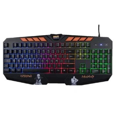 Image de Konix Naruto Shippuden Clavier Gaming Filaire à Membrane AZERTY Anti ghosting Câble 1,7 m Motif et Sasuke