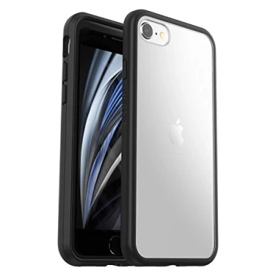 Image de OtterBox pour Apple iPhone 7 / 8 SE 2e gen (2020) 3e (2022), Coque antichoc fine, Série Sleek Case, Transparent/Noir Livré sans emballage