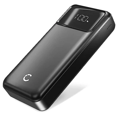 Image de CELLONIC Batterie Externe 20000mAh avec Écran LED USB C PD 22.5W Compatible iPhone, iPad, Airpods, Samsung Galaxy, JBL, Redmi, Xiaomi, Huawei, Switch, PSP Noir