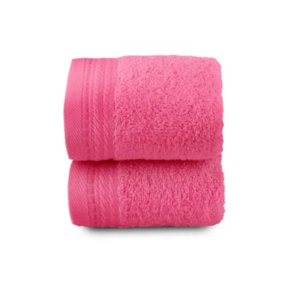 Image de Top Towel Premium Grandes Serviettes de Bain 2 pour Le Visage ou Bidet 30x50 cm 100% Coton 600 Grammes Fraise