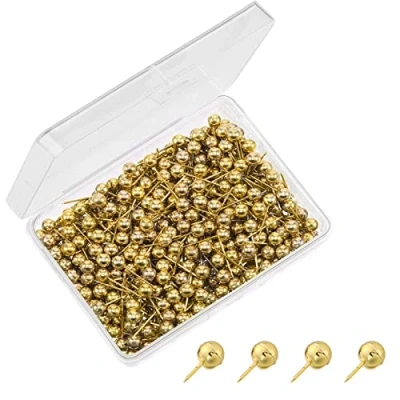 Image de Punaises, 60 PCS Tableau Liege punaises Plates avec Pointe en Acier Push Pins pour d&#039;Affichage Murale (l&#039;or)