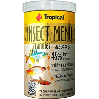 Image de Insect Menu GRANULES Size XXS 1000ml / 640g Aliment pour Poisson sous Forme de granulés très Fins Qui coulent à Base 3 Insectes