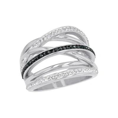 Image de s.Oliver Bague en acier inoxydable pour femmes, avec cristal, gris, livrée dans une boîte cadeau à bijoux, 2022655