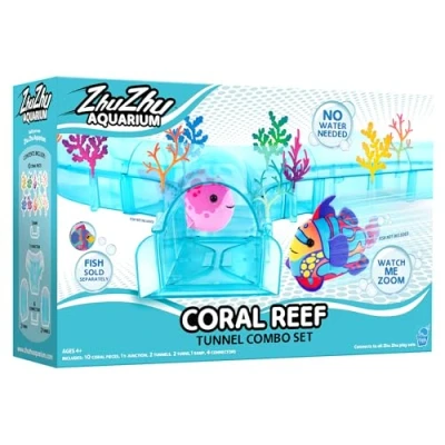 Image de John Adams Zhu Pets Aquarium Récif de Corail Tunel Animaux électroniques À partir 4 Ans, Bleu
