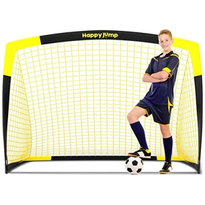 Image de Happy Jump But de Football Pop up Filet Poteau pour Jardin Entraînement Footballx1 (7&#039;x5&#039;, Noir + Jaune)