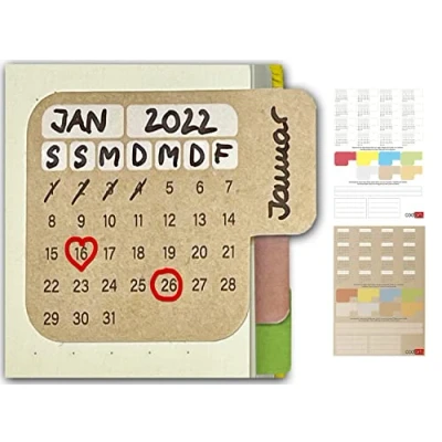 Image de codiarts. 56 index autocollants onglets calendriers, d&#039;index universels pour bullet journal, bloc notes, école, bureau, Washi, Scrapbook