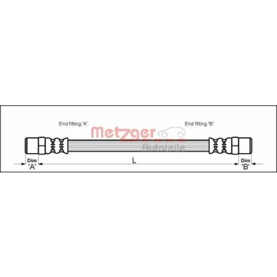Image de METZGER 4110594 Flexible De Frein 204 F10 x 1 BMW: 3 Berline, 5 Cabriolet, VOLVO: S70, V70 I, 850 Break