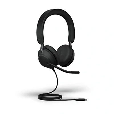 Image de Jabra Evolve2 40 Casque PC Mono Écouteurs Certifié Microsoft Teams à Réduction du Bruit avec Technologie d&#039;Appel 3 Microphones Câble USB A Noir