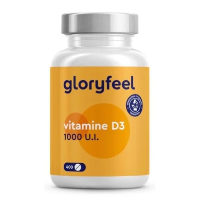 Image de Vitamine D3 400 Comprimés (13 mois) Hautement Dosée, Vitamin pour le Système Immunitaire, D 1000 UI (25 mcg) par Comprimé, Soutien les Os, Dents, et Muscles*, Sans Additifs