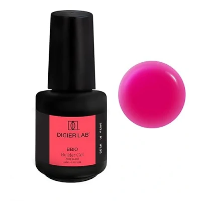 Image de DIDIER LAB BBIO Gel Construction Ongle UV en Flacon Rose Glass Formule Propre sans HEMA ni TPO de Autonivelant LED pour Renforcer les Ongles 15 ml