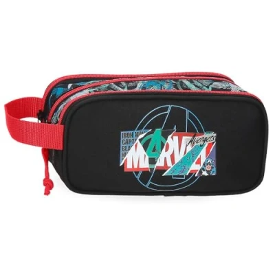 Image de Marvel Joumma Shield Trousse Triple Noire 22 x 10 9 cm Polyester L, Noir,