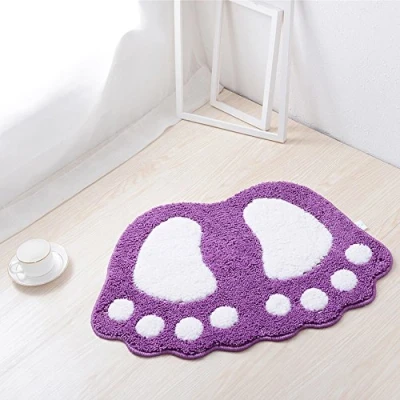 Image de tapis de bain, cuisine à séchage rapide pour salle bains Soft Patterns absorbe l&#039;eau, fond anti glisse la chambre coucher, cuisine, couloir, entrée, coton, violet, grand (67 * 48CM)