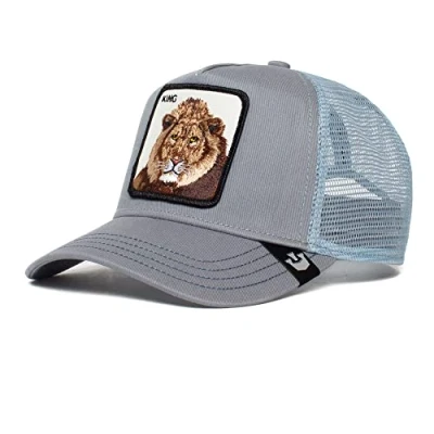 Image de Goorin Bros. The Farm Seasonal Casquette style camionneur unisexe, motif lion (The King Lion), bleu, Taille unique
