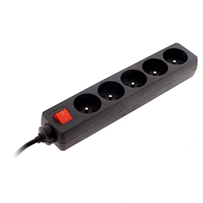 Image de Bloc 5 prises 16A 2P+T inter Noir Zenitech
