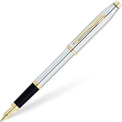 Image de CROSS Century II Medalist Stylo plume rechargeable Avec atrributs plaqués or 23 carats Pointe moyenne Écrin classique et deux cartouches incluses