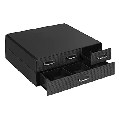 Image de Navaris Porte Capsules Rangement pour 96 Dosettes Nespresso 34,3 x 32,6 12,8 cm Compatible Capsule CBTL K Cups Verismo 4 tiroirs utilisables