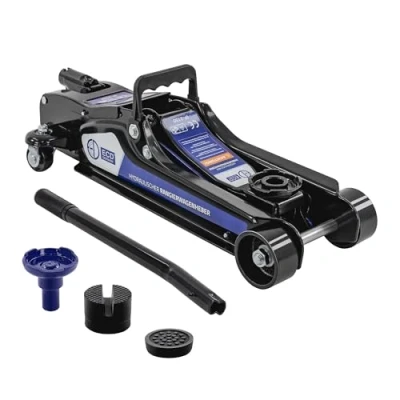 Image de ECD Germany Cric Hydraulique 2,5 Tonnes, Hauteur de Levage Plate 80 360 mm, avec 2 Supports en Caoutchouc et 1 Support Surélévation, Roues Pivotantes à 360, Noir, Certifié TÜV/GS, pour Voiture
