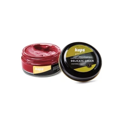 Image de Kaps Crème Délicate De Cirage Cuir Naturel Et Synthé Soin Chaussures Professionnel Intensif Du Nourrissant Pot Verre 50ml Plusieurs Couleurs (162 Rouge Clair)
