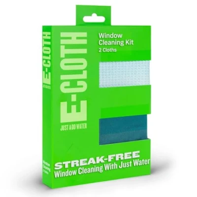 Image de e cloth Set de Nettoyage pour fenêtres, Microfibre, Vert, 2 pièces