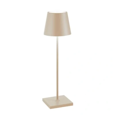 Image de Zafferano, Lampe Poldina Pro, de Table Rechargeable et Sans Fil avec Contrôle Tactile, Utilisable également comme d&#039;Extérieur, Dimmer 2200 3000 K, Hauteur 38 cm, Couleur Sable