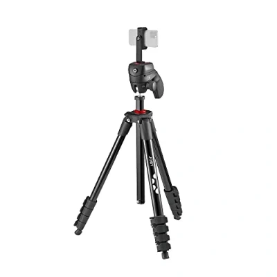 Image de JOBY Compact Action Kit, Trépied Photo/Smartphone avec Rotule, Support Universel ¼ 20&quot; à Libération Rapide, Smartphone, Sac de Transport, pour Reflex et Hybride, Couleur : Noir, Capacité 1.5kg