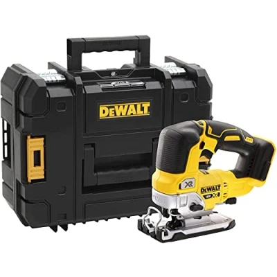 Image de DEWALT scie sauteuse à poignée supérieure brushless XR 18V sans fil avec coffret TSTAK 2 batteries et chargeur courses vide 3200tr/min coupe bois 135mm / acier 10mm DCS334P2 QW
