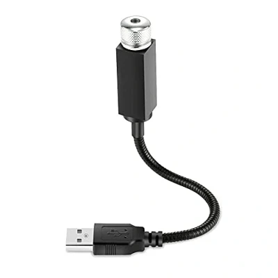 Image de Veilleuse Étoile De Toit Voiture, Réglable Flexible Portable Projecteur USB Star Light, LED Romantique Intérieur Lumières Déclairage Décorations pour Plafond Chambre Fête (rouge)