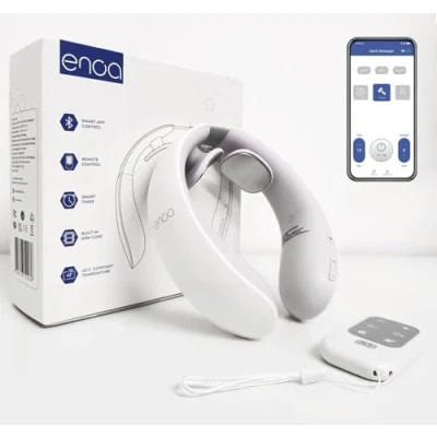 Image de ENOA M5 Masseur Cervical Intelligent Sans Fil, 6 Modes, 18 Intensités, Chauffage 3 Niveaux, Largeur Réglable, Télécommande, Rechargeable, Application Gratuite
