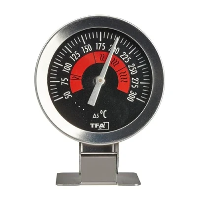 Image de TFA Dostmann Thermomètre de four analogique 14.1030.60 pour le contrôle la température du en acier inoxydable à suspendre ou poser jusqu&#039;à 300 degrés C Argent