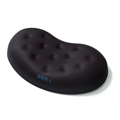 Image de Brila Mouse Wrist Rest Coussin de soutien Pad pour ordinateur, portable, travail bureau, PC Gaming Mousse à mémoire forme Gel Motif avec ergonomie trous massage