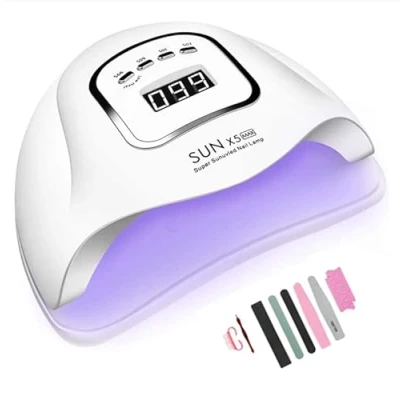 Image de Timpou Lampe de séchage à ongles UV LED 150 W avec réglages minuterie 10s/30s/60s/99s, capteur infrarouge, écran LCD