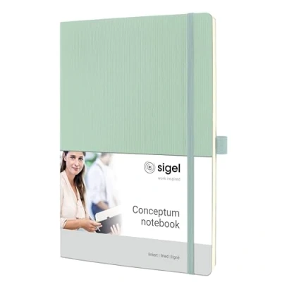 Image de SIGEL CO335 Conceptum Carnet de notes, ligné, environ A4, vert, couverture souple, 194 pages