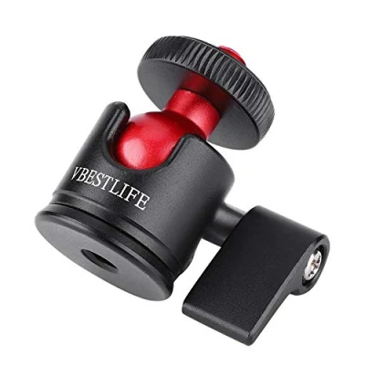 Image de Rotule de Caméra, Mini en Métal Pivotante à 360 Degrés, 1/4 &quot;à Visser, Trépied Aluminium, Adaptateur Rotule, pour Appareil Photo Reflex Numérique DSLR