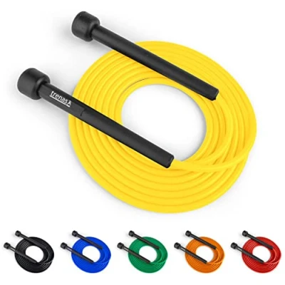 Image de trenas Corde à sauter pour adultes et enfants 3 m facilement réglable Speed Rope Jaune