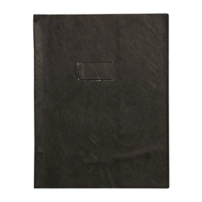 Image de Calligraphe 72407AMZC Un Protège Cahier Grain Cuir Noir 24x32 cm 22/100ème avec Porte Étiquette PVC Opaque