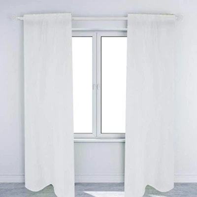 Image de Rod Pocket Design Simple Balcon Drapé Traitement De Fenêtre Rideau Non Boulochage Chambre Salon Salle À Manger Balcon(White)