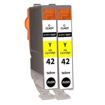 Image de Supply Guy 2 Cartouches d&#039;encre Compatible avec Canon CLI 42 Y Jaune pour Pixma Pro100 Pro100s