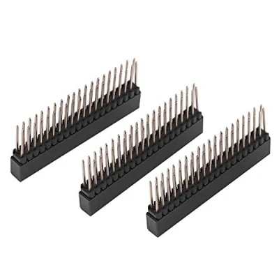 Image de 3pcs 2 x 20 Broches en Tête Femelle 2.54mm Têtes Extra Haute Double Rangée Courtes pour Carte De Circuit Imprimé/, Dédiées à l&#039;Interface Connexion