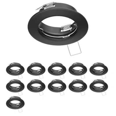 Image de ledscom.de 12 cadres d&#039;encastrement au plafond FERE, rond, noir mat