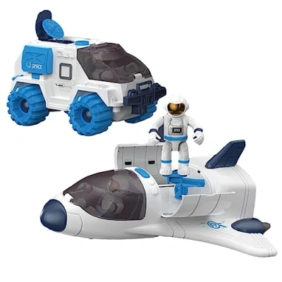 Image de Rianpesn Jouets spatiaux pour Tout Petits Vaisseau Spatial et Voiture inoffensifs de 3 à 5 Ans Fusée Piles véhicule Jouet Filles garçons