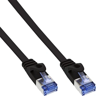 Image de InLine® Patchkabel flach, U/FTP, Cat.6A, schwarz, 0,5m