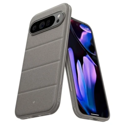 Image de Caseology Athlex Coque pour Google Pixel 9 Pro XL, [Texture grès Anti Rayures] avec Motifs de poignée latérale XL Active Gray