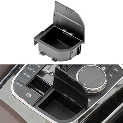 Image de NIYATA 1 compartiment de rangement pour console centrale avec couvercle compatible BMW Série 1, 3, 4, X3, X4, X5, X6, X7, Z4, F40, F44, G20, G26, G01, G02, G05, G06, G07, I4 I3