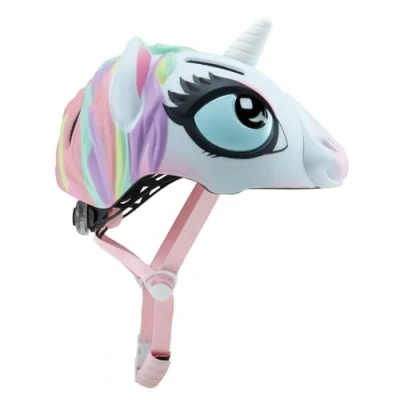 Image de Globber Casque Fantasy Animal (S/M) Tour de Tete 49 55 cm Protection pour Les Enfants Licorne Blanc et Rose