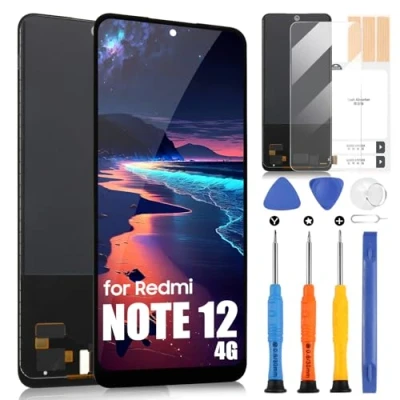 Image de ARSSLY Écran LCD pour Xiaomi Redmi Note 12 4G, écran Note12 4G 23021RAAEG 23021RAA2Y 23027RAD4I 23028RA60L, tactile Digitizer Remplacement Assembly + Réparation Kit (Noir)