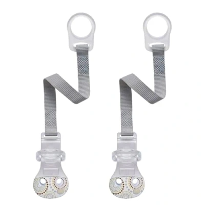 Image de nip Lot de 2 attache tétines avec clip, unisexe, fermeture confortable pour toutes les sans anneau, fabriqué en Allemagne, métal, BPA, unisexe