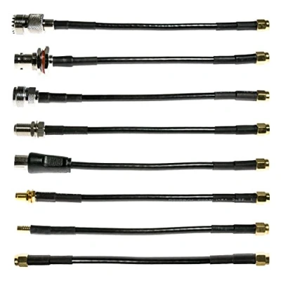 Image de NooElec Kit de Connexion Câble SMA Ensemble 8 Câbles d&#039;Adaptateur RF pour Radios NESDR Smart (RTL SDR), HackRF One et Autres logiciels SMA. SMA, BNC, Type F, N, PL 259, PAL, MCX RP