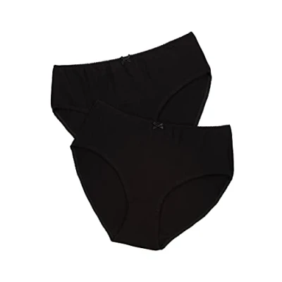 Image de Ulla Popken Slip, 2er Pack Boxer, Noir (Schwarz 10), 48 50 Femme